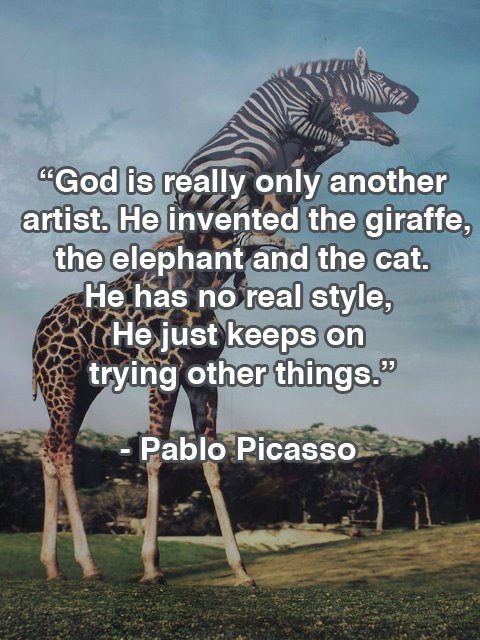 God The Inventor (Pablo Picasso Quote)  DIY Genius