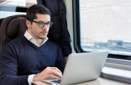 Mobile Entrepreneur On A Train