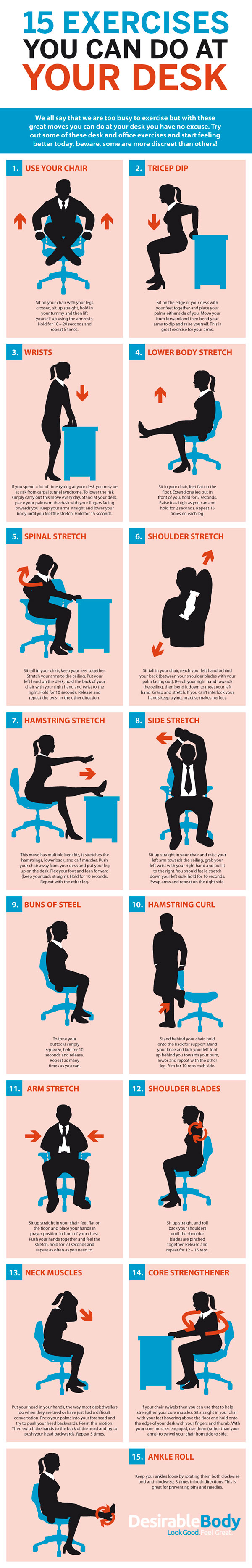 Deskercise 15 Simple Exercises You Can Do At Your Desk