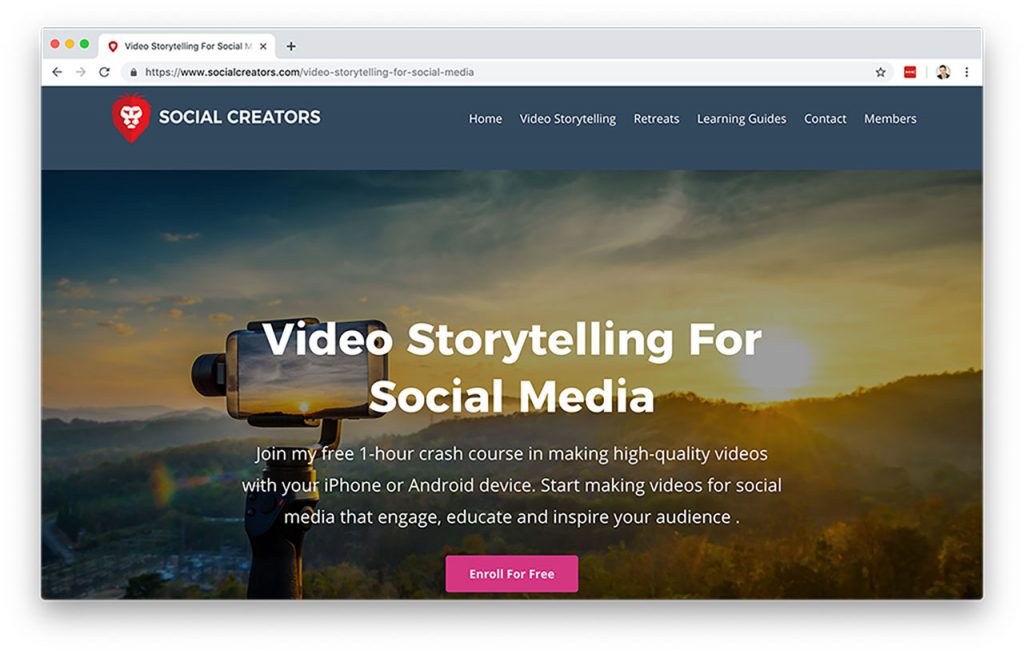 10 Free Online Courses For Learning Social Media Marketing - 1 video storytelling for social media