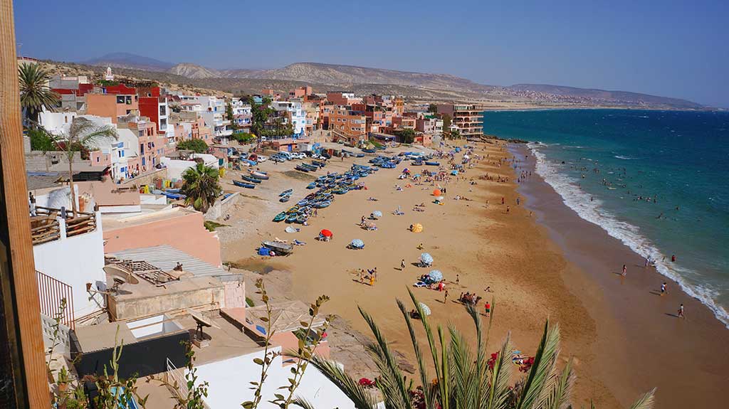 Sufers Beach in Taghazout Morocco