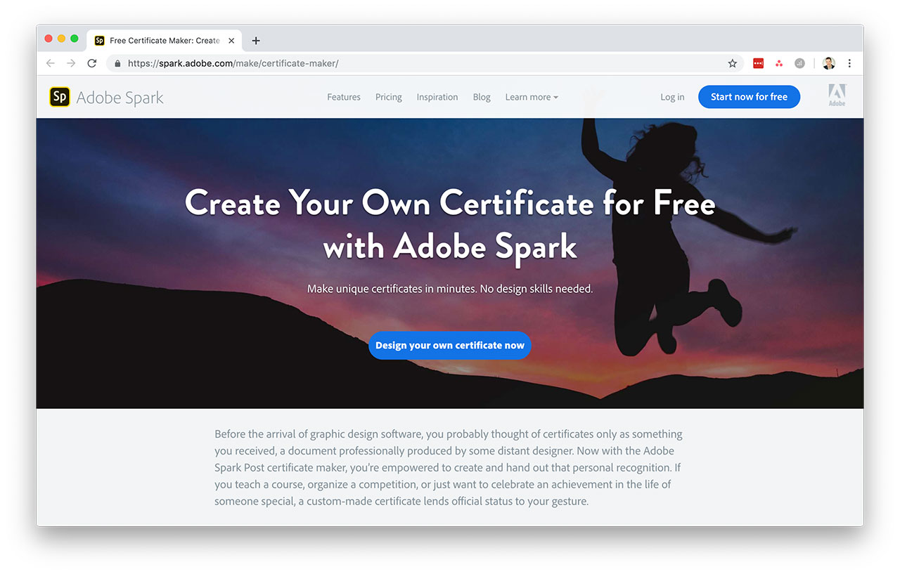 Adobe Spark Course Certifications
