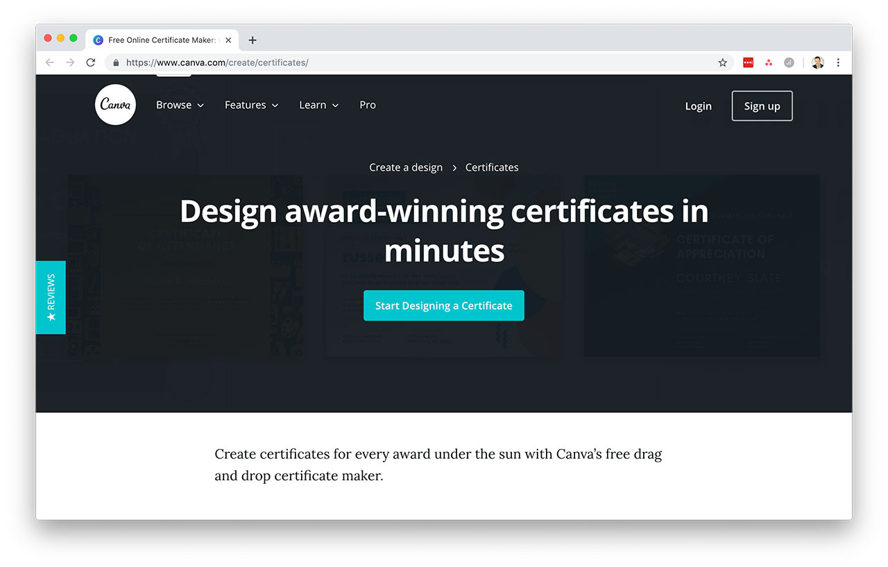 Canva Course Certificates