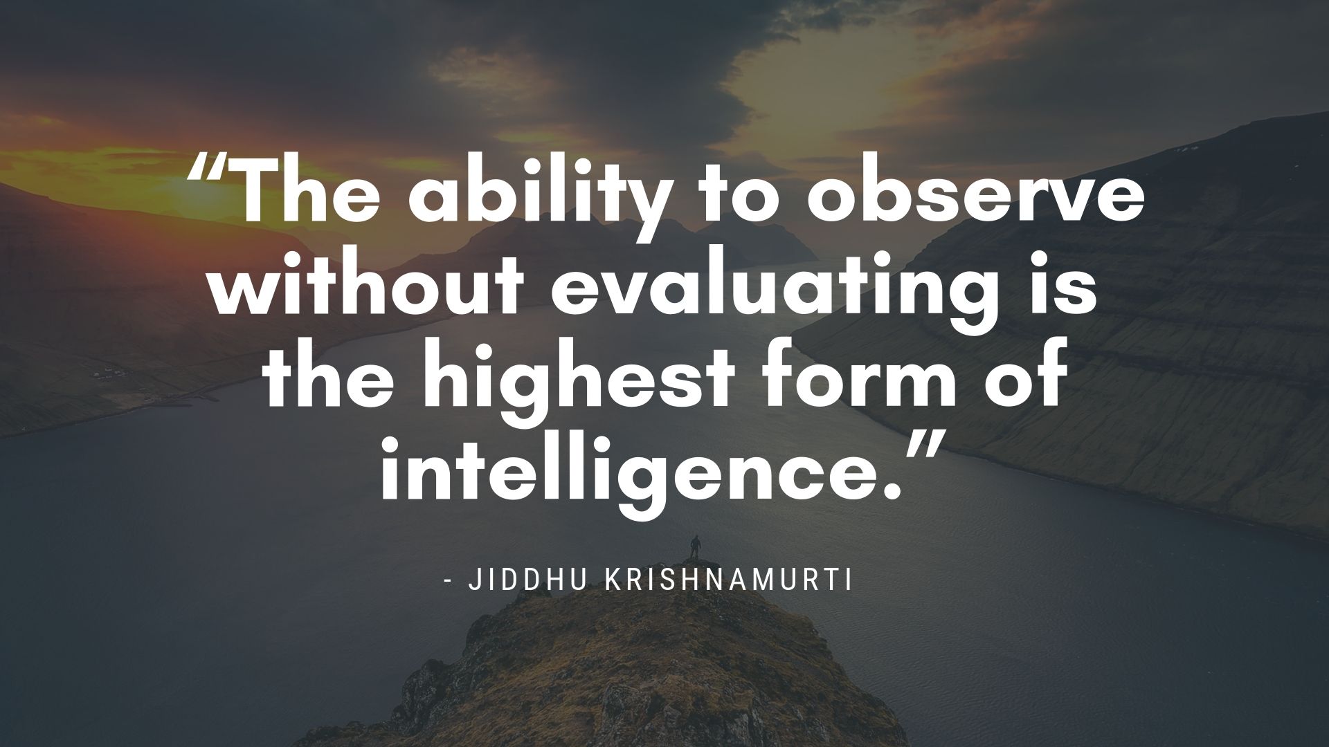 The ability to observe without evaluation is the highest form of intelligence. - Krishnamurti