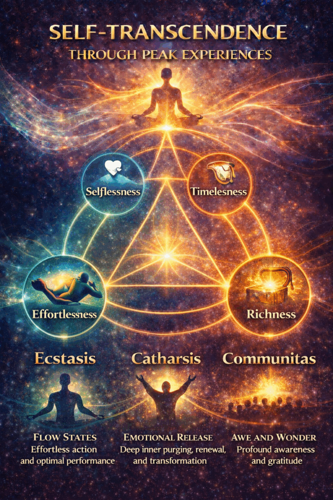 Self-Transcendence Through Flow States And Peak Experiences Infographic
